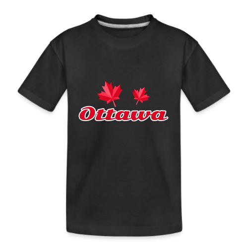 Ottawa with two red maple leaves - Kid's Premium Organic T-Shirt