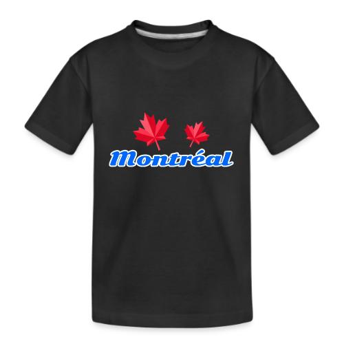 Montréal with two red maple leaves - Kid's Premium Organic T-Shirt