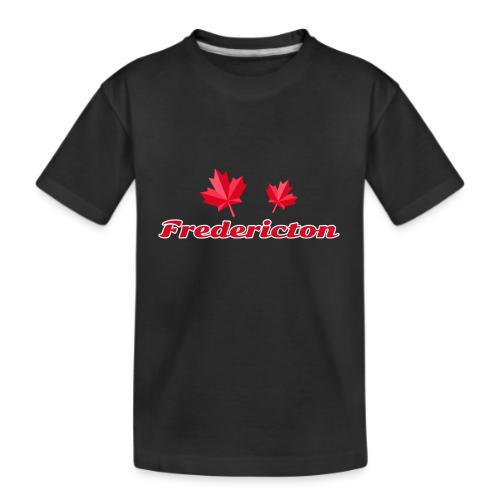 Fredericton with two red maple leaves - Kid's Premium Organic T-Shirt