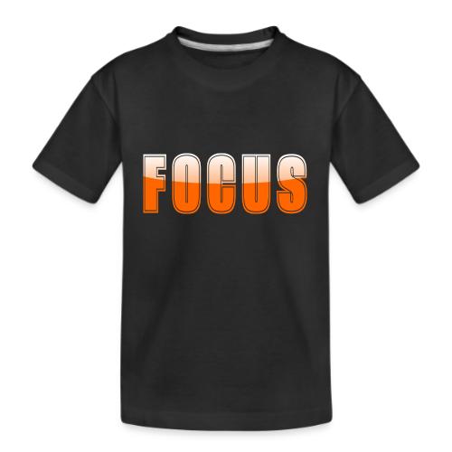 FOCUS Vibrant Orange Motivational Word Design - Kid's Premium Organic T-Shirt