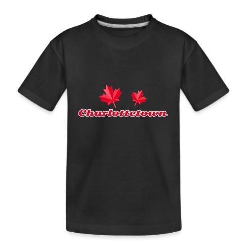 Charlottetown with two red maple leaves - Kid's Premium Organic T-Shirt