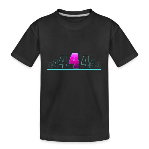 Number 4 in Magenta: Varsity Font - Kid's Premium Organic T-Shirt