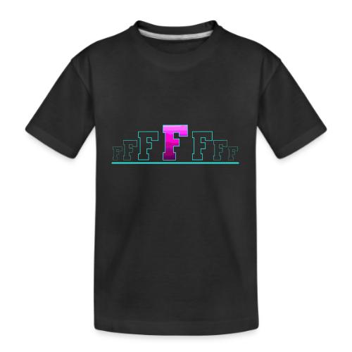 Letter F – Capital Varsity Alphabet Monogram - Kid's Premium Organic T-Shirt