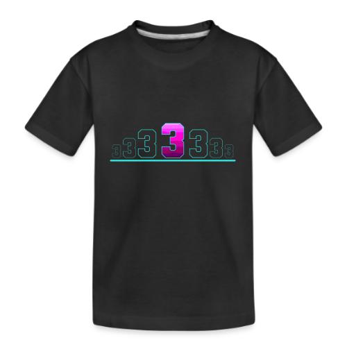 Number 3 in Magenta: Varsity Font - Kid's Premium Organic T-Shirt