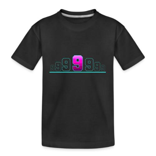 Number 9 in Magenta: Varsity Font - Kid's Premium Organic T-Shirt
