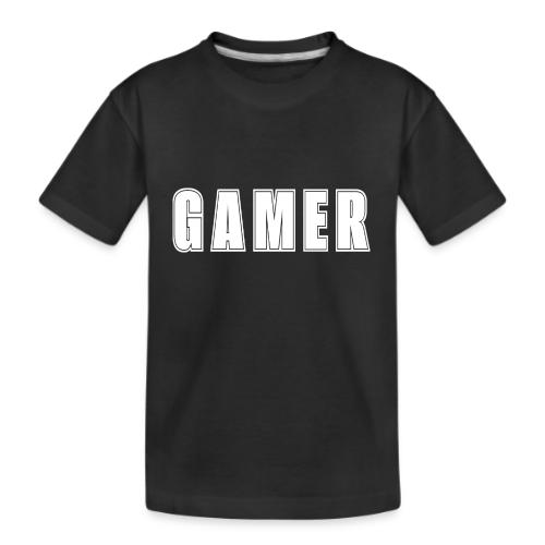 Gamer Collegiate White Text Design - Kid's Premium Organic T-Shirt
