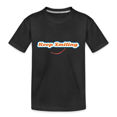 Keep Smiling Positive Vibes Graphic - Kid's Premium Organic T-Shirt