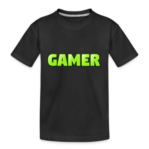 Gamer Neon Green Gaming Logo Design - Kid's Premium Organic T-Shirt