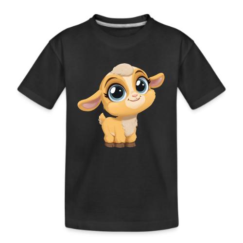 Sweet Cartoon Baby Goat with Joyful Smile - Kid's Premium Organic T-Shirt