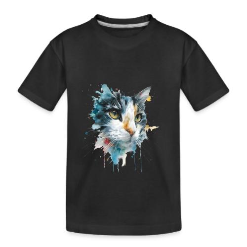 Watercolor cat face - Kid's Premium Organic T-Shirt