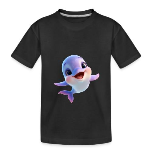 Purple-White Smiling Baby Dolphin - Kid's Premium Organic T-Shirt