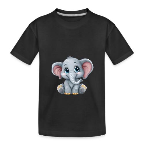 Sweet Cartoon Baby Elephant with Big Eyes - Kid's Premium Organic T-Shirt