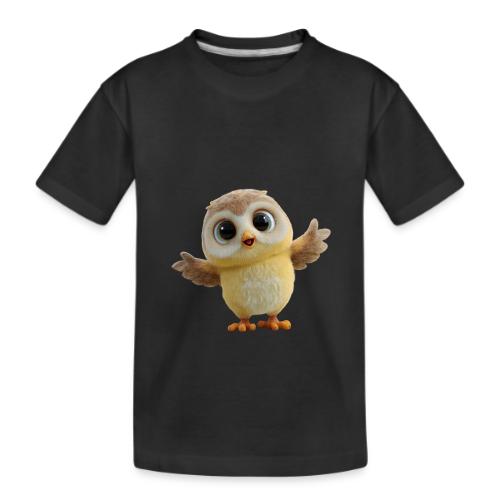 Cute Cartoon Baby Owl with Wings Open - Kid's Premium Organic T-Shirt