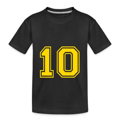 Number 10 in a classic athletic collegiate font - Kid's Premium Organic T-Shirt