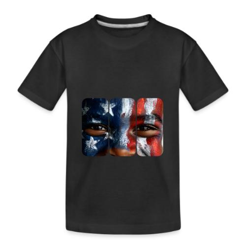 USA: Three Panels of Pride - Kid's Premium Organic T-Shirt