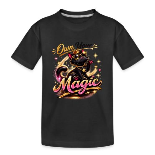 Own Your Magic – Glam Black Cat - Kid's Premium Organic T-Shirt
