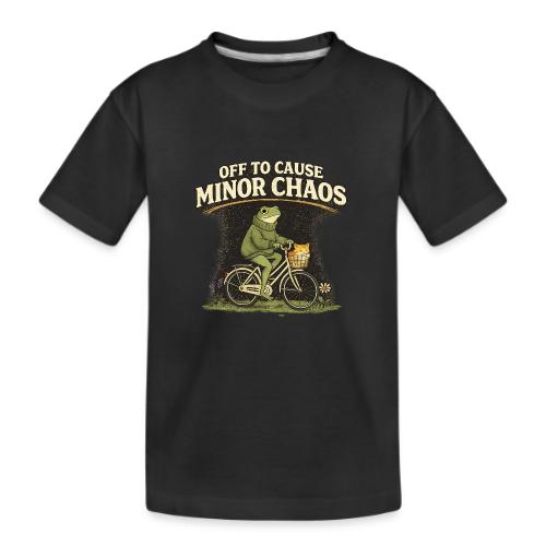 Minor Chaos Vintage Frog and Cat on Bicycle - Kid's Premium Organic T-Shirt