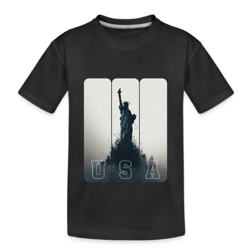 USA: Liberty Rising Over Manhattan - Kid's Premium Organic T-Shirt