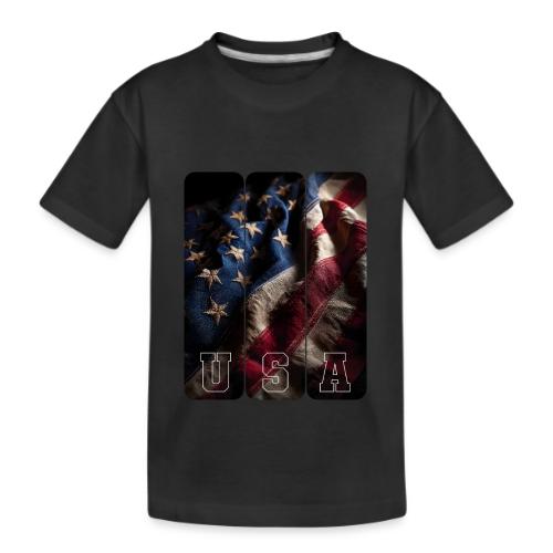 USA: Worn Stars and Stripes - Kid's Premium Organic T-Shirt
