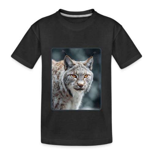 Lynx Portrait Piercing Eyes Design - Kid's Premium Organic T-Shirt
