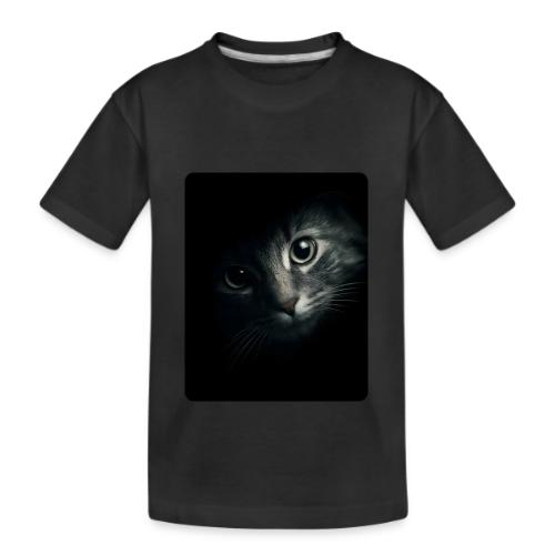 Cat Face in Shadow Close-Up Design - Kid's Premium Organic T-Shirt