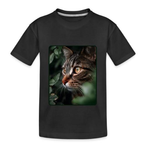 Tabby Cat Jungle Eyes Design - Kid's Premium Organic T-Shirt