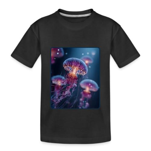 Glowing Jellyfish Deep Sea Design - Kid's Premium Organic T-Shirt