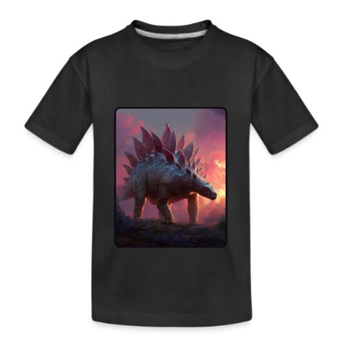 Stegosaurus Sunset Forest Design - Kid's Premium Organic T-Shirt