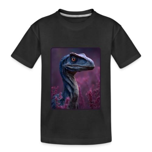 Blue Velociraptor Portrait Design - Kid's Premium Organic T-Shirt