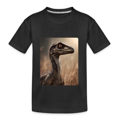 Velociraptor Feathered Portrait Design - Kid's Premium Organic T-Shirt
