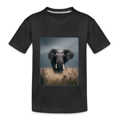 Majestic African Elephant Portrait Design - Kid's Premium Organic T-Shirt