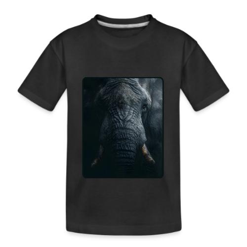 Shadow Elephant Intense Eyes Design - Kid's Premium Organic T-Shirt
