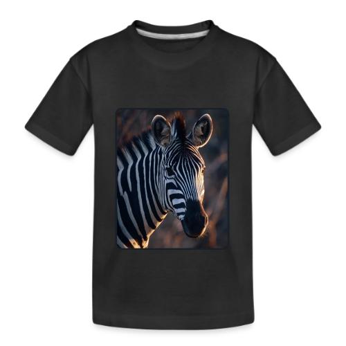 Majestic Zebra Sunset Portrait Design - Kid's Premium Organic T-Shirt