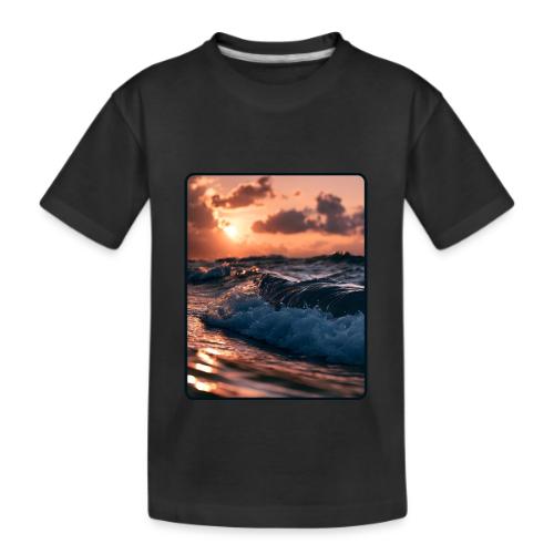 Golden Sunset Ocean Wave - Kid's Premium Organic T-Shirt