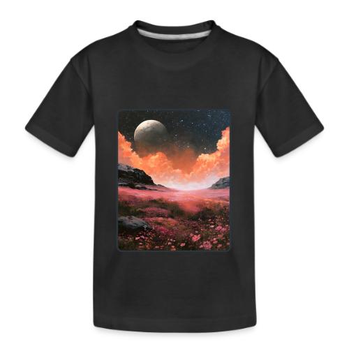 Moonlit Fantasy Flower Landscape - Kid's Premium Organic T-Shirt
