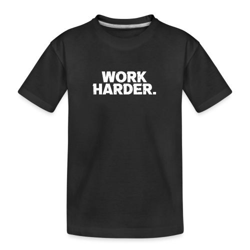 Work Harder distressed logo - Kid's Premium Organic T-Shirt