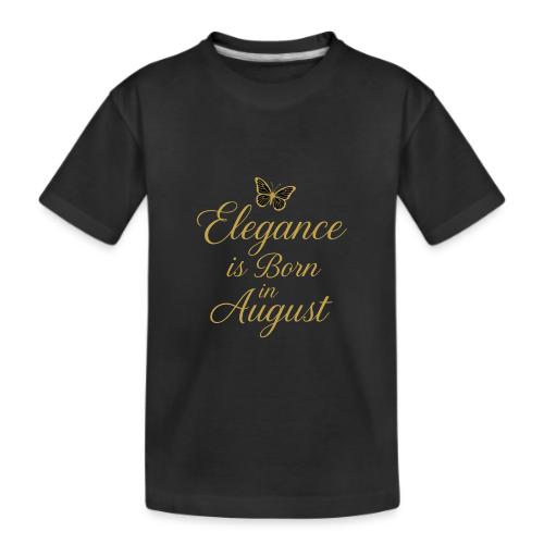 Elegance Is Born in August | Gold Butterfly - Kid's Premium Organic T-Shirt