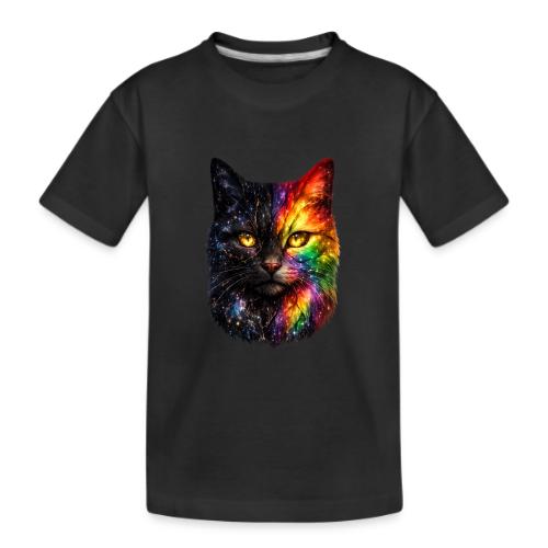 Cosmic Galaxy Rainbow Cat - Kid's Premium Organic T-Shirt
