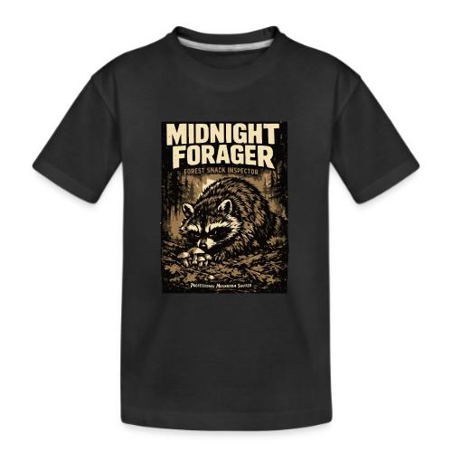 Midnight Forager Raccoon Mushroom Hunter - Kid's Premium Organic T-Shirt