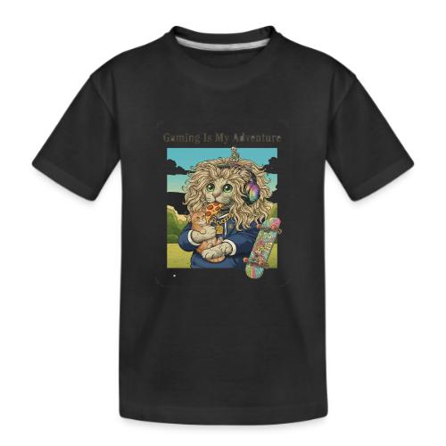 Gaming Cat Adventure: Pizza & Skates - Kid's Premium Organic T-Shirt