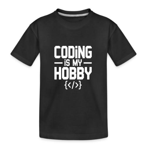 Coding Is My Hobby Typography - Kid's Premium Organic T-Shirt
