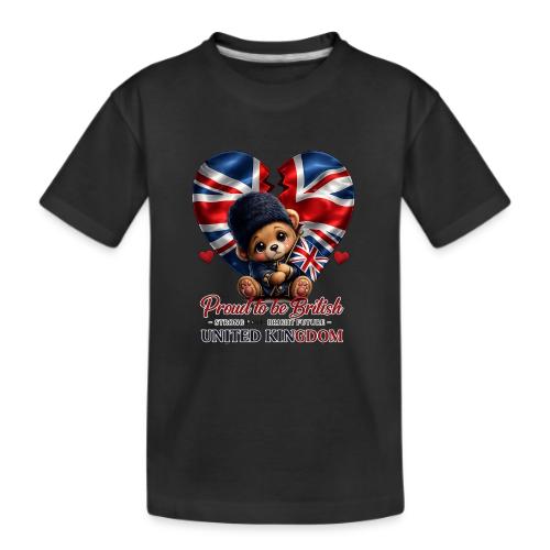 Proud to Be British Teddy Bear UK Patriot Gift - Kid's Premium Organic T-Shirt