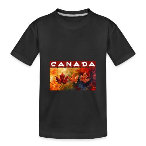 Painted Canada Leaves - Kid's Premium Organic T-Shirt