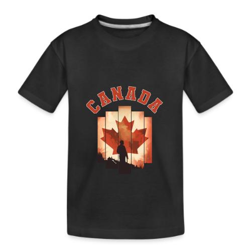 Proud Canadian Shadow - Kid's Premium Organic T-Shirt