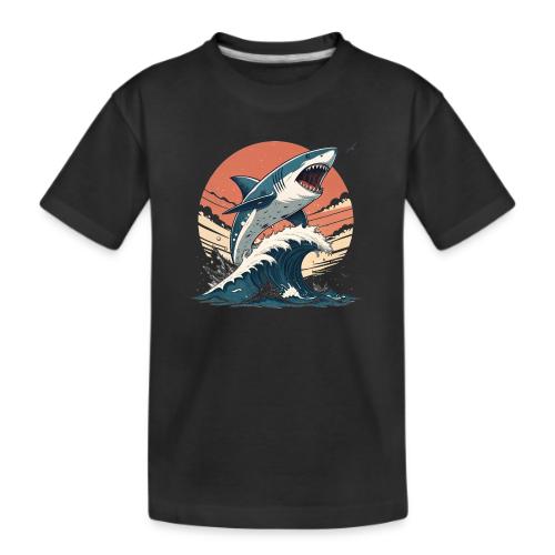 Fierce Shark Breaking Through Waves - Kid's Premium Organic T-Shirt