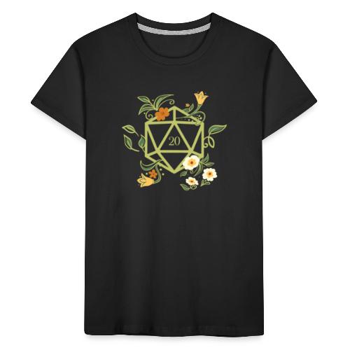 Polyhedral D20 Dice Plant and Flowers - Kid's Premium Organic T-Shirt