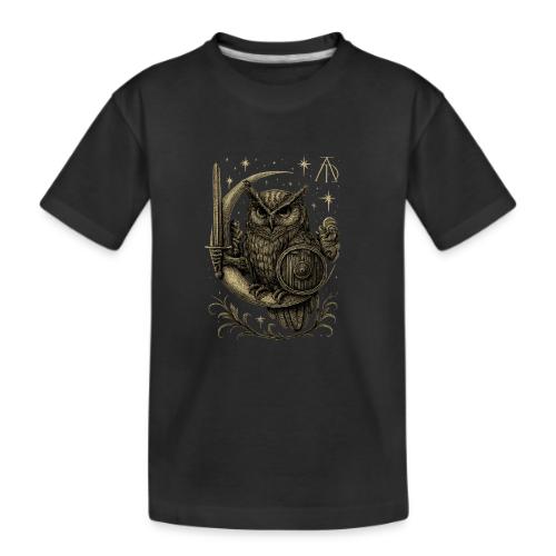 Moon Warrior Owl – Celestial Strength Tee - Kid's Premium Organic T-Shirt