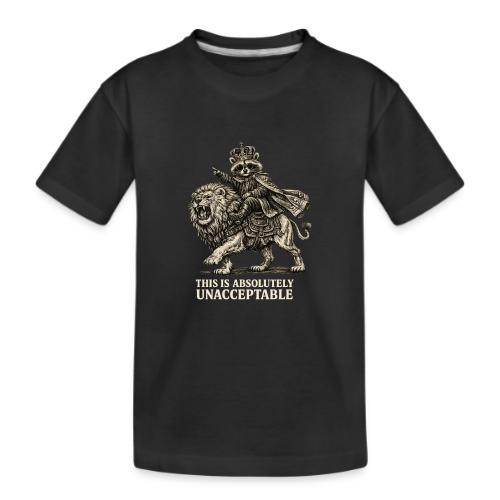 Funny Raccoon King Riding Lion Vintage Meme Art - Kid's Premium Organic T-Shirt