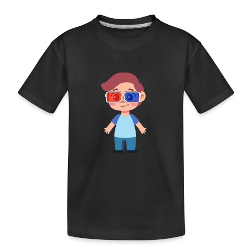 Boy with eye 3D glasses - Kid's Premium Organic T-Shirt