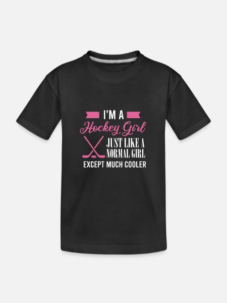 Hockey I'm a hockey girl just like a normal girl - Kid's Premium Organic T-Shirt - black - Front
